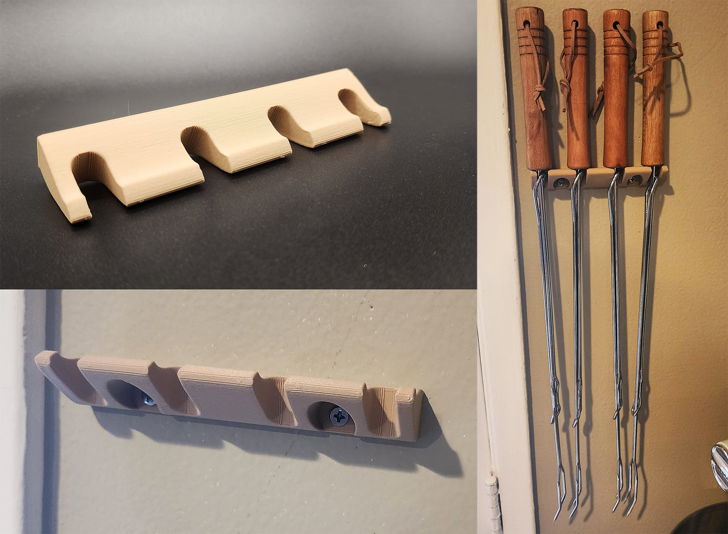 Wall Mount Rack for 4 Roaster Hooks – Neat & Secure