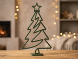 Minimalistische Weihnachtsbaumfigur mit Stern und Standfuß