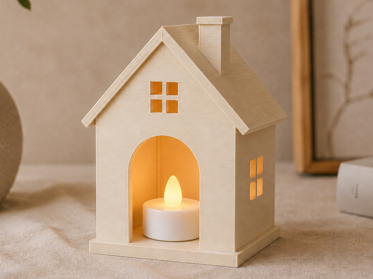 Minimalistisches Weihnachtshaus für LED-Teelichter, 10 cm