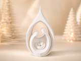 Minimalistische nordische Weihnachtskrippe mit der Heiligen Familie