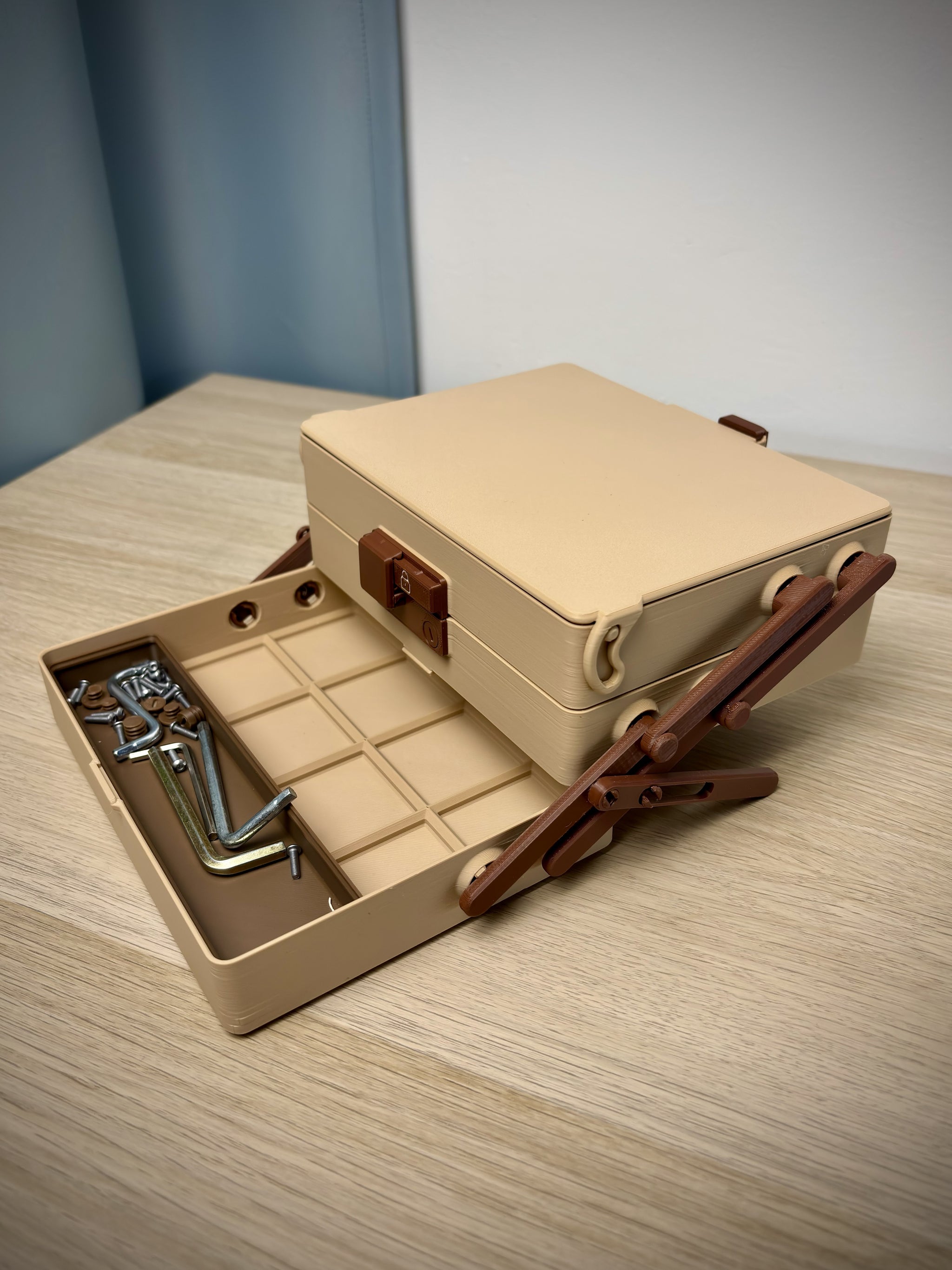 Klappbox mit Schiebeverschluss – Gridfinity 4×3 Aufbewahrung