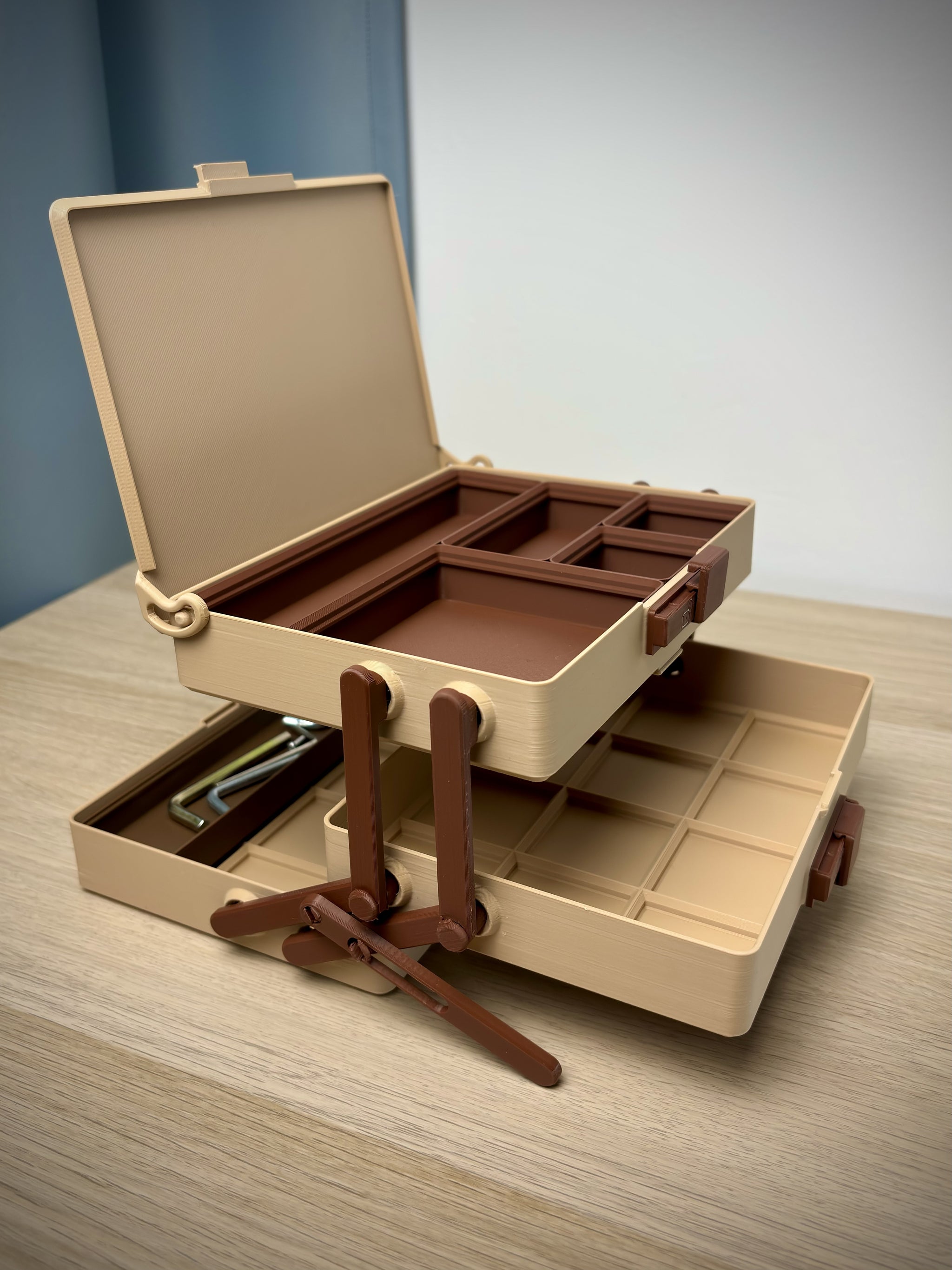 Klappbox mit Schiebeverschluss – Gridfinity 4×3 Aufbewahrung