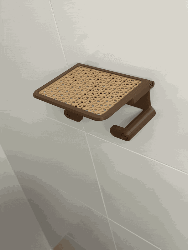 Toilettenpapierhalter mit Rolldeckel und Ablage