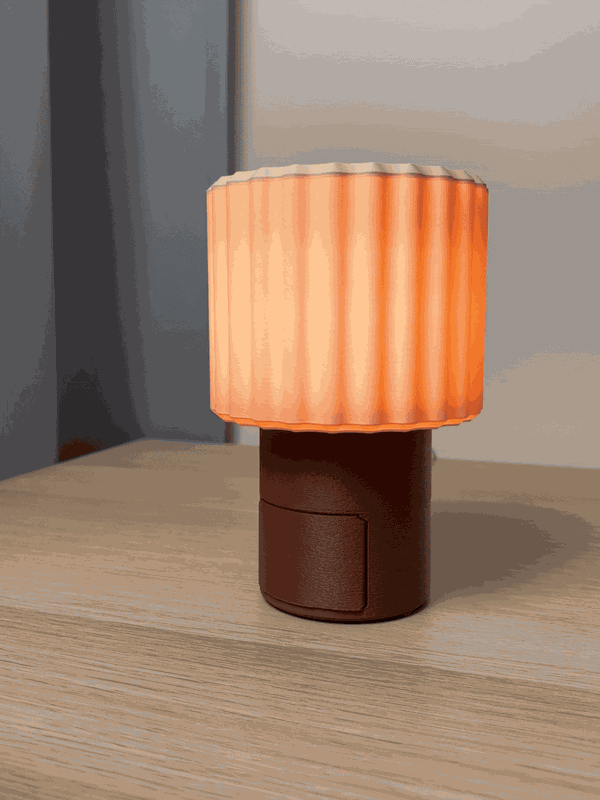 Lampe mit versteckter Schublade – Push-to-open-Aufbewahrung