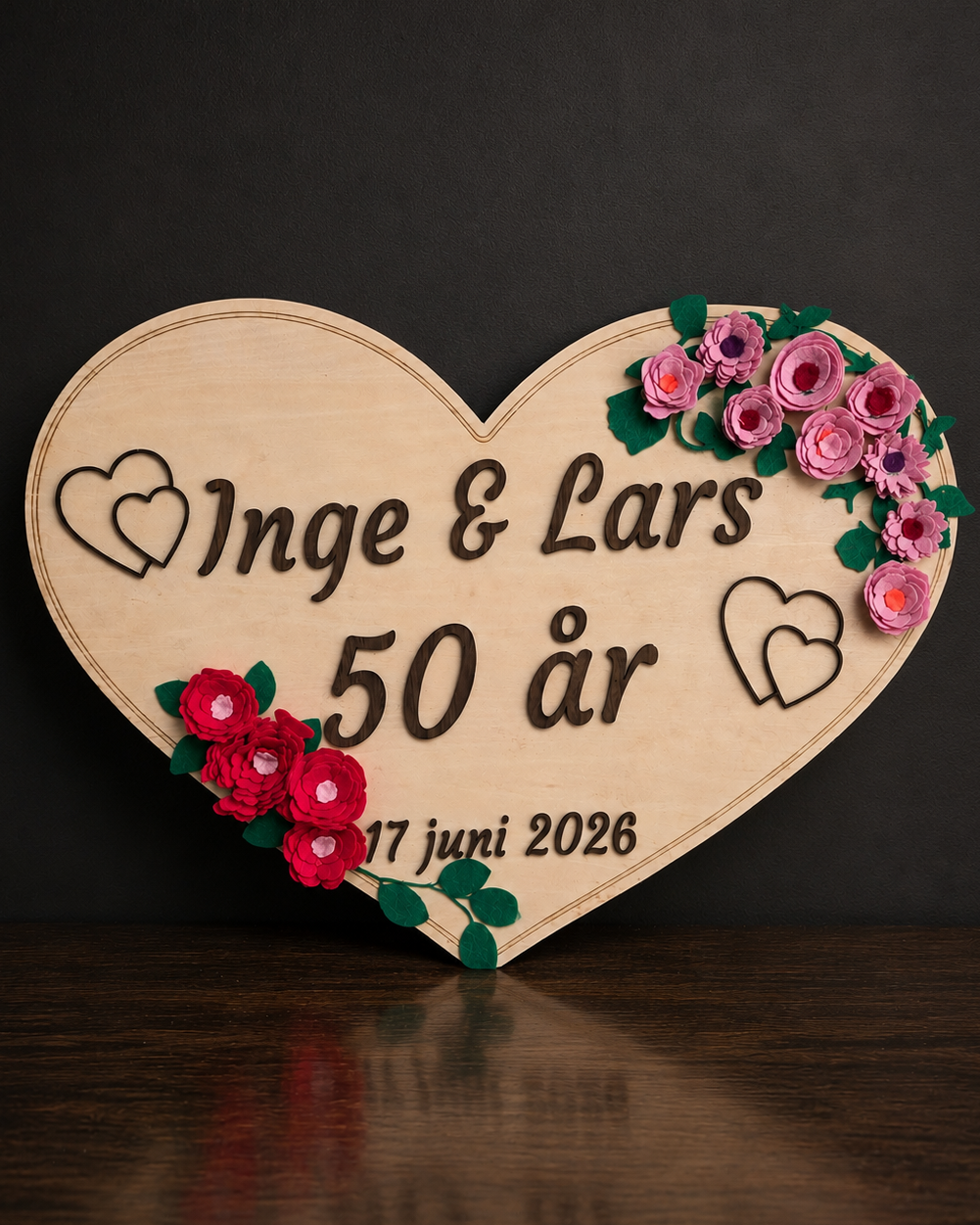 Ehrenpforte Schild – personalisiertes herzförmiges Hochzeitsschild