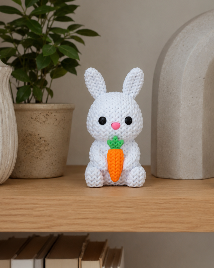 Kaninchen-Figur – Osterdeko mit Karotte