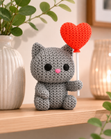 Katzenfigur – Süße Valentinstag-Dekoration