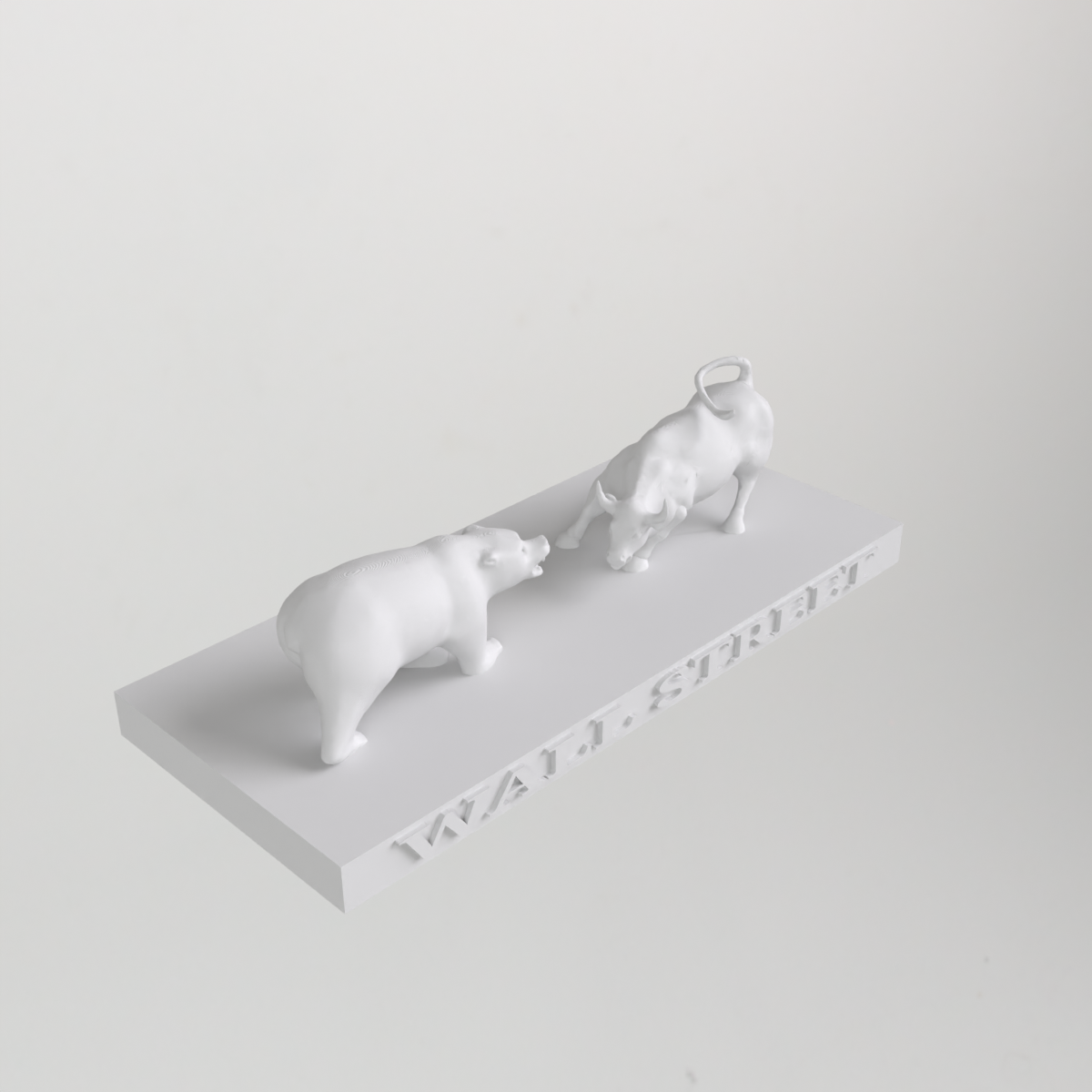 Wall Street Bear vs Bull 3D Print Statue