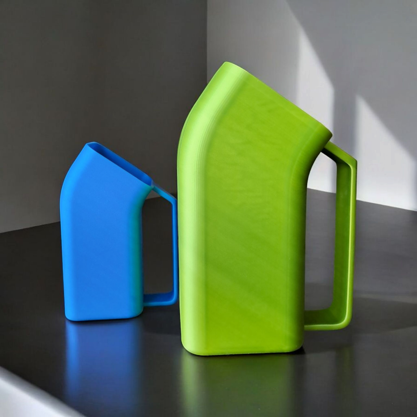Modern curved pet food scoop with rounded bowl and handle detail
