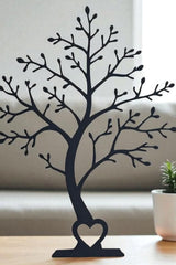 Minimalist tree decor silhouette viewed from the front, showing clean branch lines