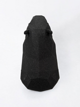 Low poly capybara sculpture showing geometric faceted surface and calm posture