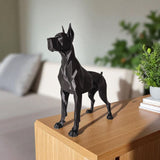Low poly great dane sculpture showing geometric faceted surface and strong profile