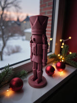 Modern nutcracker decoration with geometric lines and clean silhouette