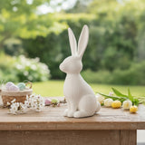 Detail view of ribbed texture on contemporary Easter bunny design