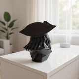 Sharp angular planes of pirate bust catching side light