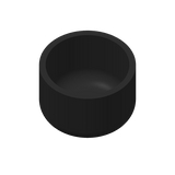 Close-up of minimalist round white plant pot with clean edges