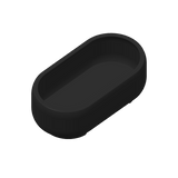Smooth oval bonsai pot in natural finish, front view