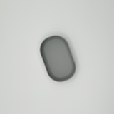 Detail of minimalist round key tray rim, showing clean edge and subtle surface finish