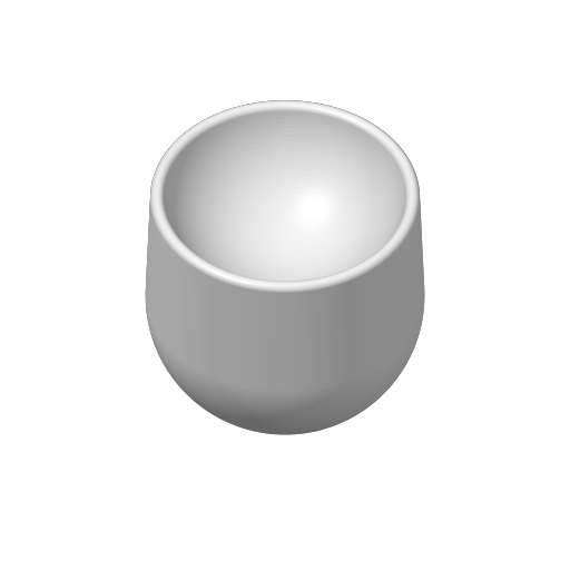 Modern egg cup in white, angled close-up showing clean tapered form