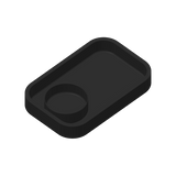 Minimalist key tray with integrated coin bowl, aerial view showing compartments