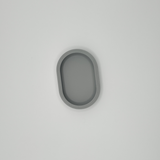 Smooth curved edge of rounded key tray showing soft sculptural form