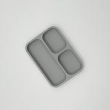 Detail of geometric lines on minimalist key and coin tray surface