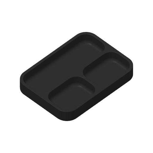 Modern key and coin tray with angular compartments, close-up view