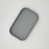 Close-up detail of curved edge and smooth finish on the key tray