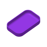 Minimalist rectangular key tray with curved edges and rounded corners, top view
