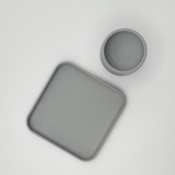 Detail of egg cup rim and coaster base, geometric design
