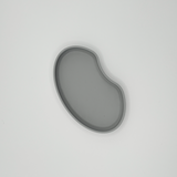 Detail view of the kidney tray's flowing edge and minimalist silhouette