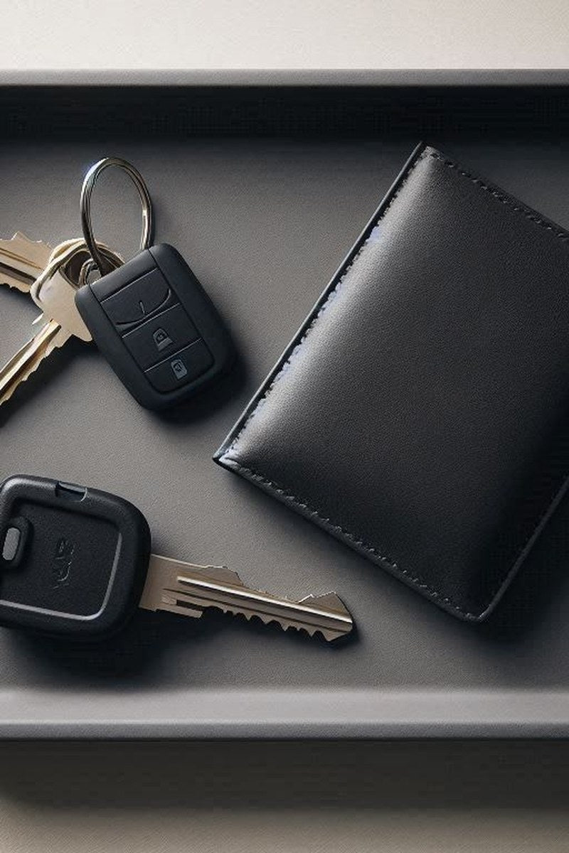 Modern key tray with beveled edges, empty and ready for use