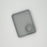 Close-up detail of the clean edge and divided sections of the key tray