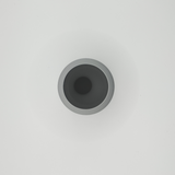 Close-up of the smooth curved rim of a rounded toothbrush holder