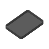 Minimalist key tray with recessed edges, holding keys and coins