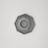 Detail view of octagonal geometry and coaster base