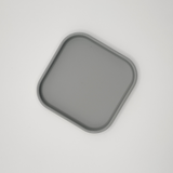 Square key and phone tray in white, top view showing flat surface