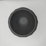 Detail of angular faceted surface texture on cracked stone-design low poly bowl
