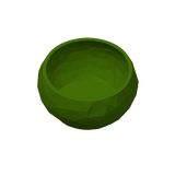 Close-up of geometric diamond bowl showing pressed facet design and smooth finish