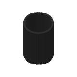 Ribbed pencil holder close-up showing vertical texture and neutral finish