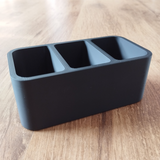 Minimalist remote control holder, clean lines and open design
