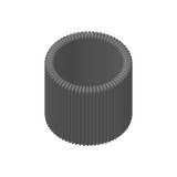 Close-up of ribbed pencil holder showing flat vertical texture and minimalist design