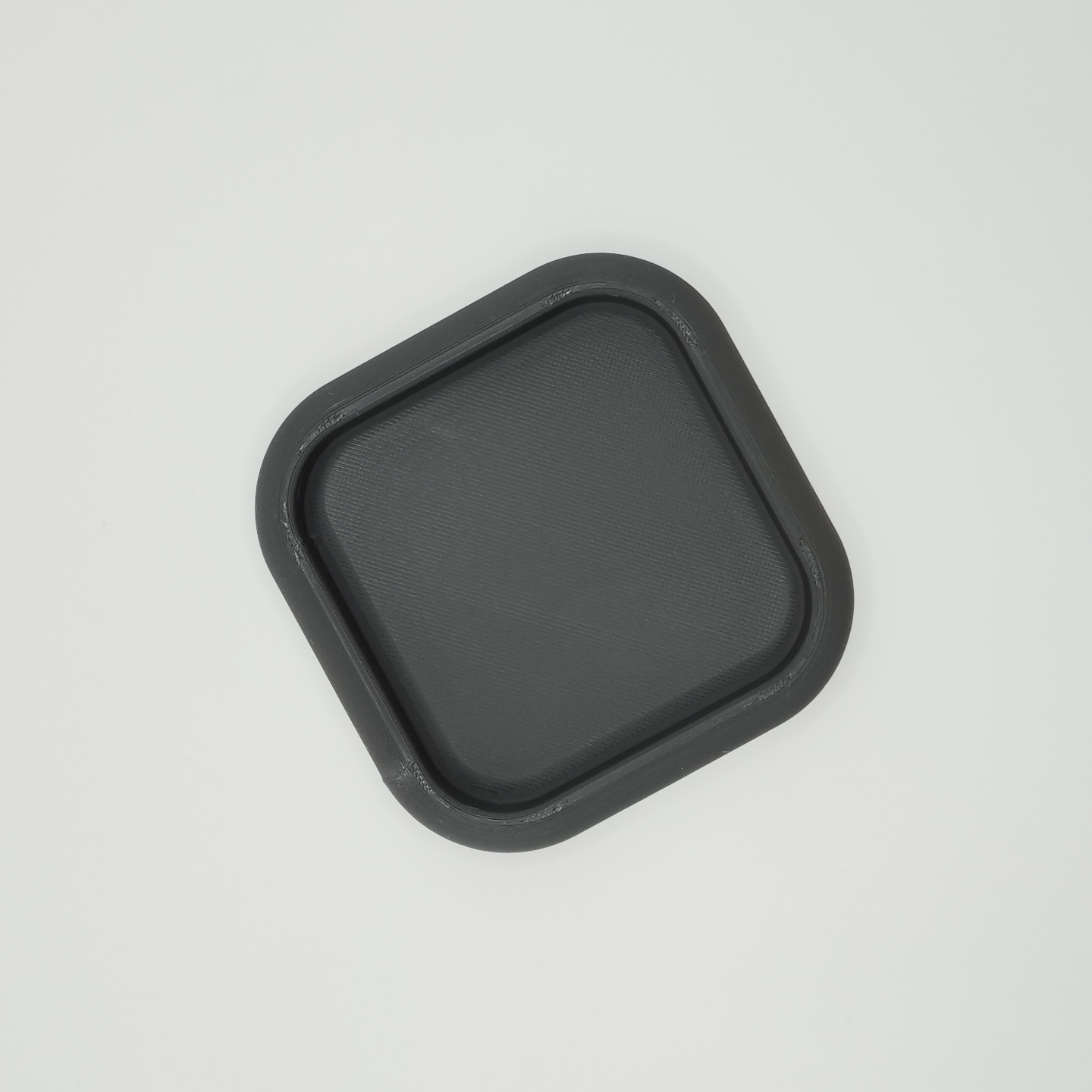 Detail of the smooth curved edge of the minimalist key tray