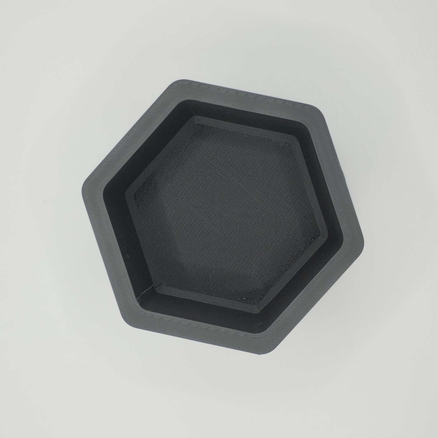 Detailed view of hexagonal planter's clean angular edges