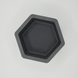 Detailed view of hexagonal planter's clean angular edges