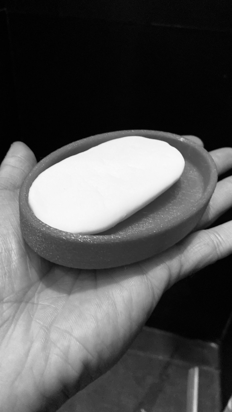 White soap dish and toothbrush holder set, front view with smooth minimalist design