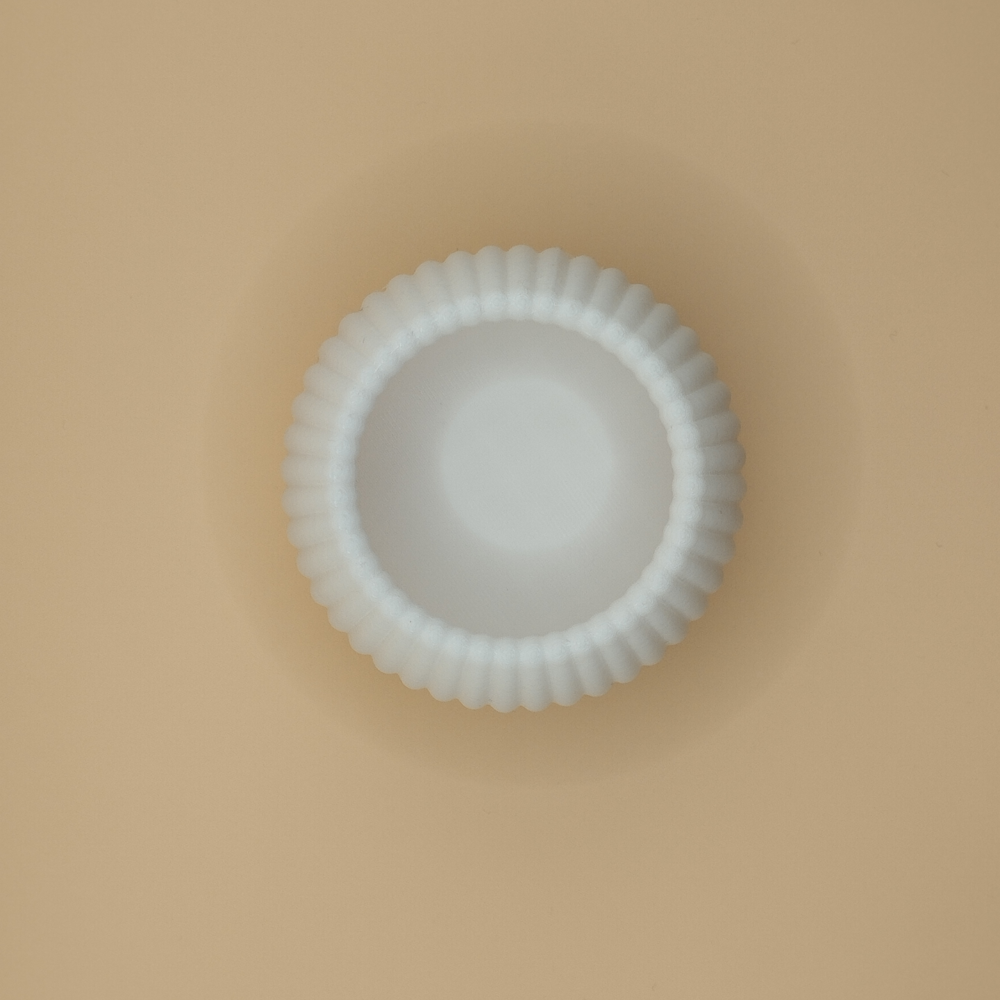 Close-up of ribbed tealight holder showing vertical texture detail