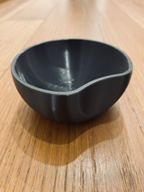 Minimalist key catcher bowl with circular cut detail, neutral finish