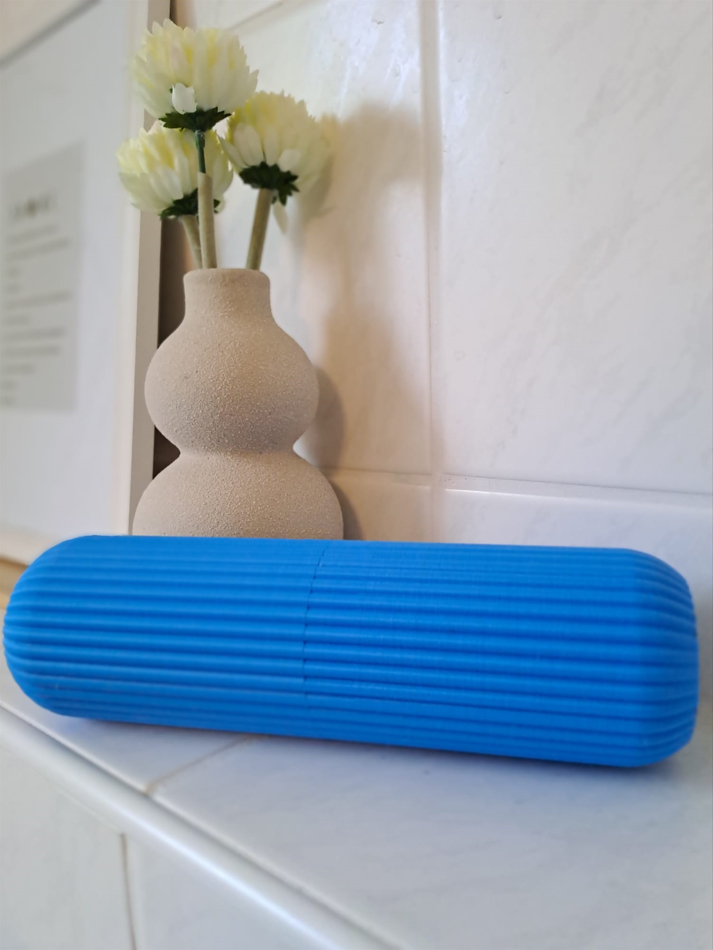 Two-piece ribbed case showing interior grip pattern and assembly