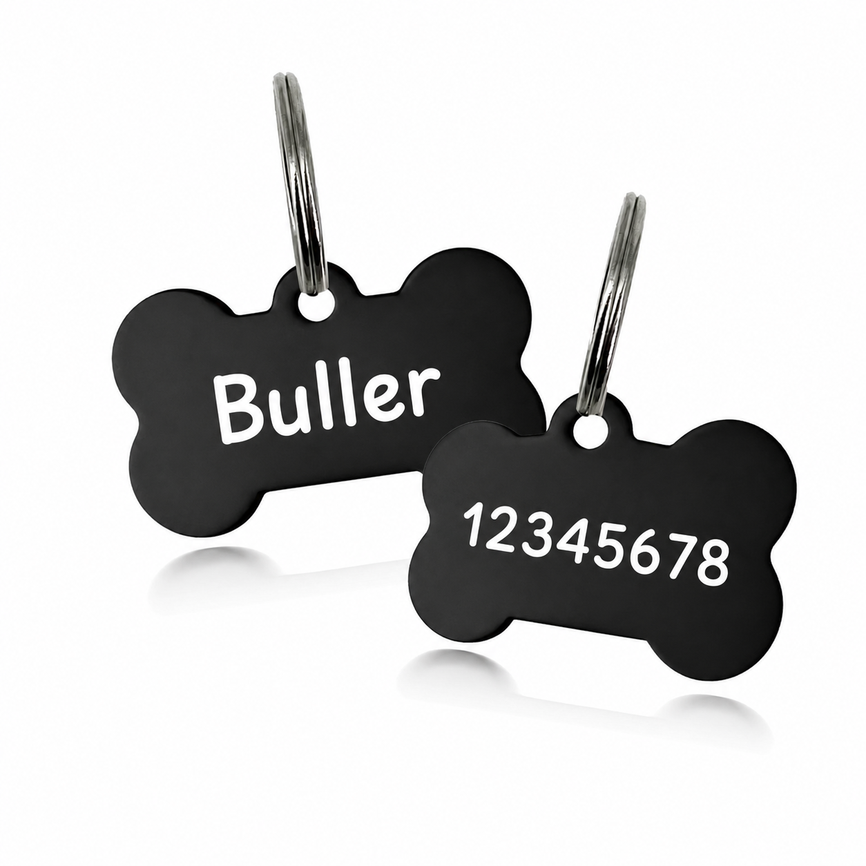 Hundemarke mit Gravur – personalisiertes Namensschild mit Ring